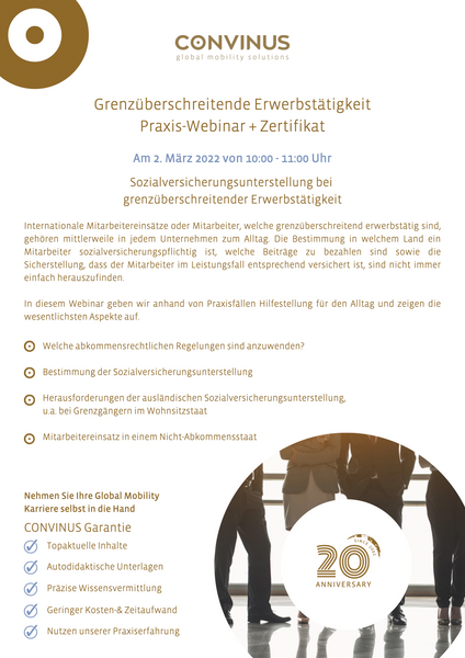 Sozialversicherungsunterstellung bei grenzüberschreitender Erwerbstätigkeit