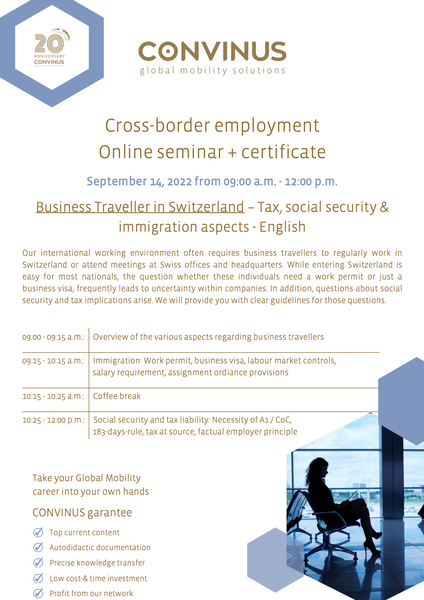 Aufzeichnung: Business Traveller in Switzerland – Tax, social security & immigration aspects